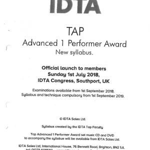 TAP Advanced 1 Performers Award