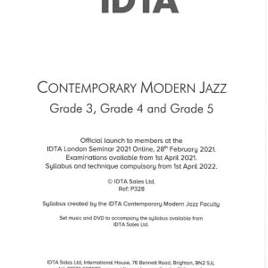 CONTEMPORARY MODERN JAZZ GRADES 3-5 SYLLABUS NOTES  - DIGITAL DOWNLOAD