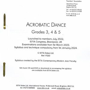 ACROBATIC DANCE GRADE 3, GRADE 4 & GRADE 5 SYLLABUS NOTES - DIGITAL DOWNLOAD